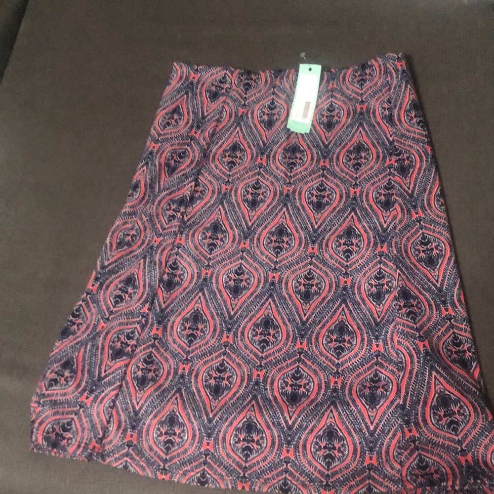 Renee C Navy Blue and Corral skirt